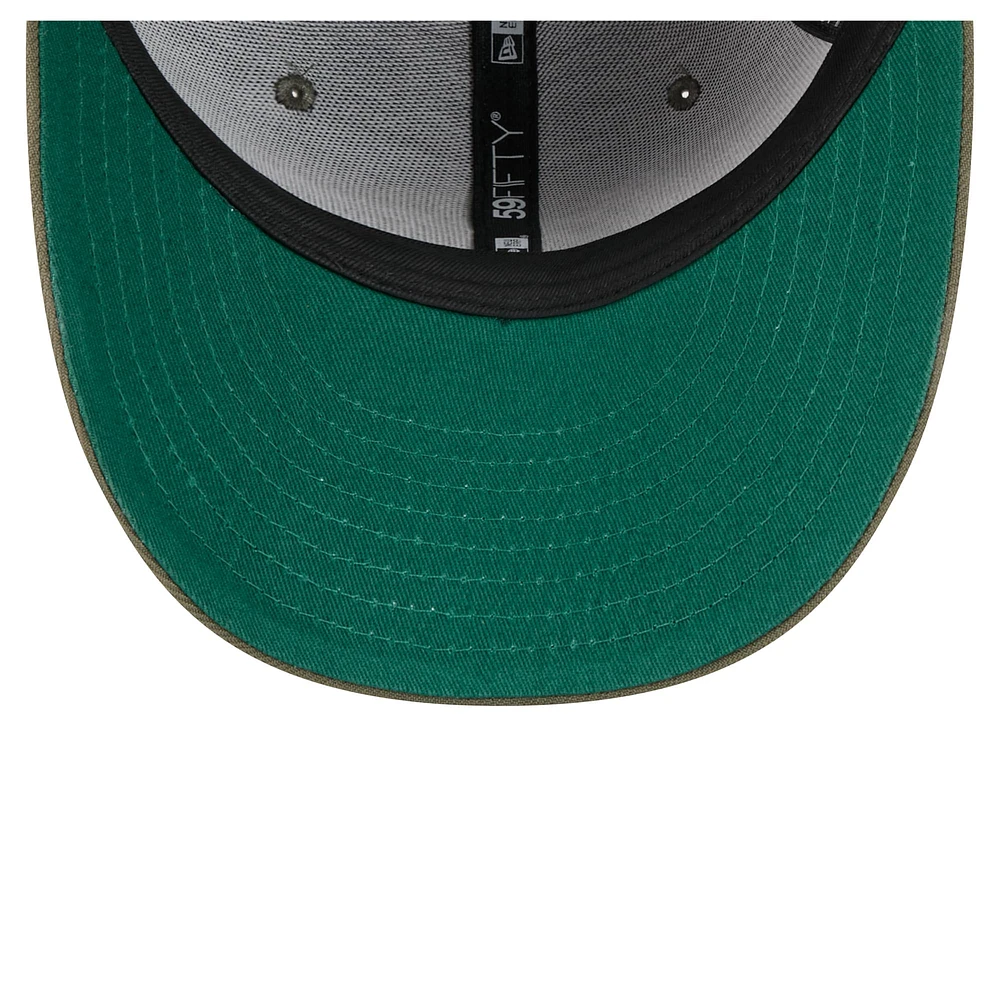 Casquette ajustée 59FIFTY Golden State Warriors pour homme New Era Olive à fleurs ton sur