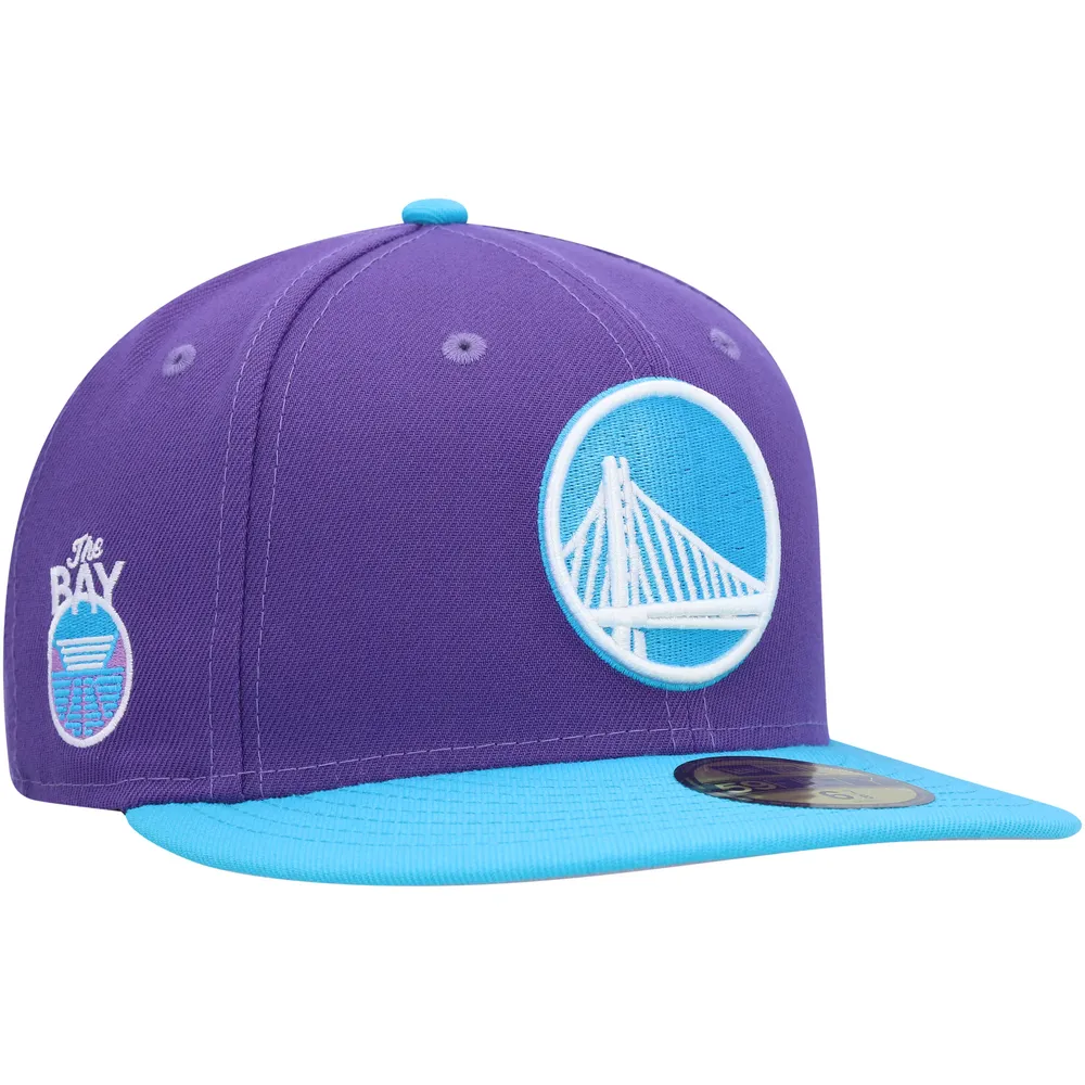 Men's New Era White Golden State Warriors Vice Blue Side Patch 59FIFTY Fitted Hat