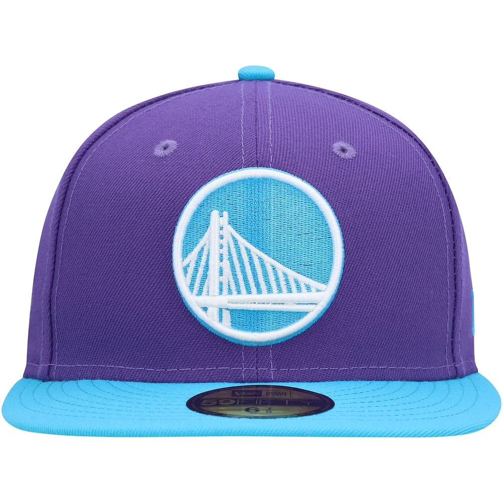 Men's New Era Purple Golden State Warriors Vice 59FIFTY Fitted Hat