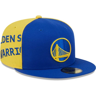 Casquette ajustée 59FIFTY New Era Royal/Gold Golden State Warriors Gameday Wordmark pour homme