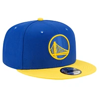 Casquette Snapback 9FIFTY couleur officielle de l'équipe Golden State Warriors New Era Royal/Or pour homme