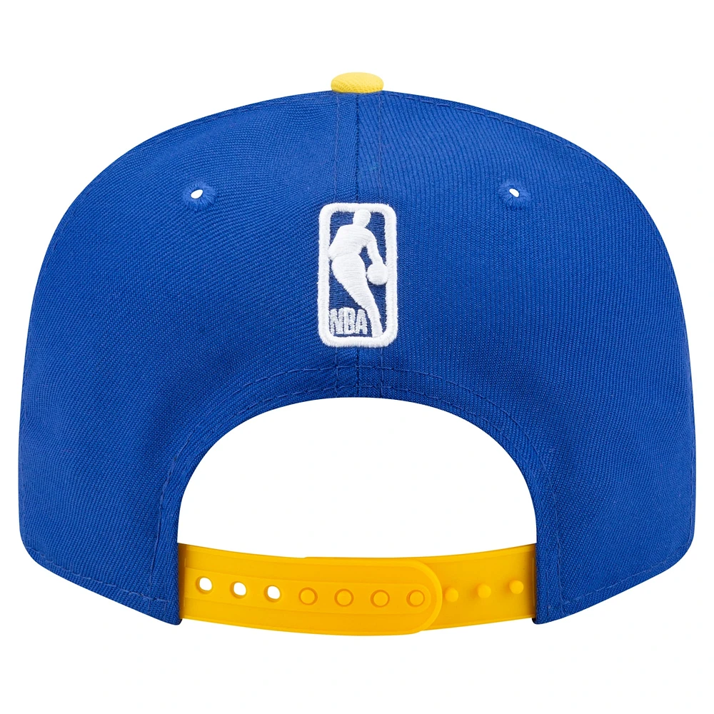 Casquette Snapback 9FIFTY couleur officielle de l'équipe Golden State Warriors New Era Royal/Or pour homme