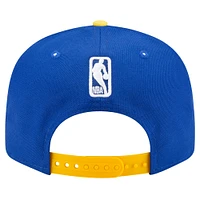 Casquette Snapback 9FIFTY couleur officielle de l'équipe Golden State Warriors New Era Royal/Or pour homme