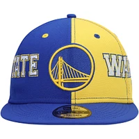 Casquette Snapback 9FIFTY Team Split Golden State Warriors New Era pour homme, bleu royal/doré