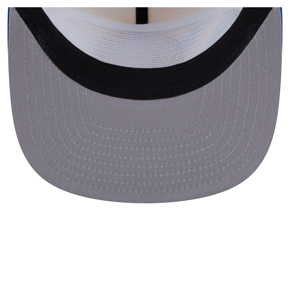 Casquette de golf à visière rabattable New Era Royal/Gold Golden State Warriors pour homme