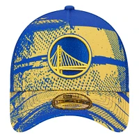 Casquette ajustable New Era 9FORTY A-Frame pour homme Golden State Warriors Tip Off Royal/Gold