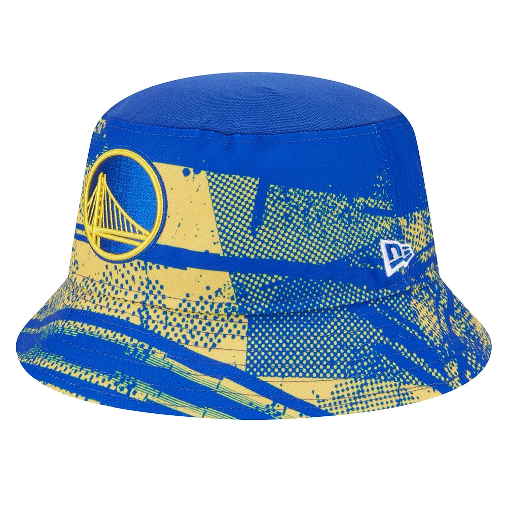 Chapeau bob Tip-Off Golden State Warriors New Era Royal/Gold pour homme