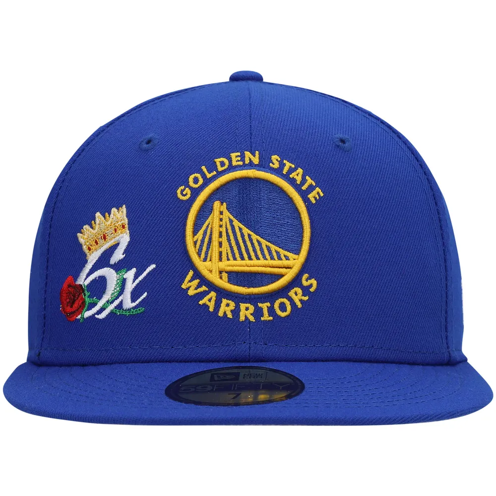 Casquette New Era Royal Golden State Warriors 6x NBA Finals Champions Crown 59FIFTY pour homme