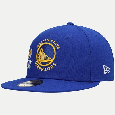 Casquette 59FIFTY Royal Golden State Warriors 6x NBA Finals Champions Crown New Era pour homme - ajustée