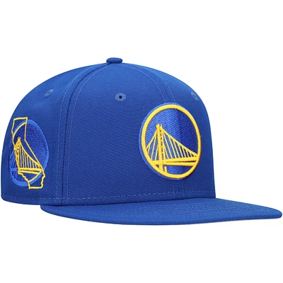 Men's New Era Royal Golden State Warriors Injection State Outline 9FIFTY Snapback Hat