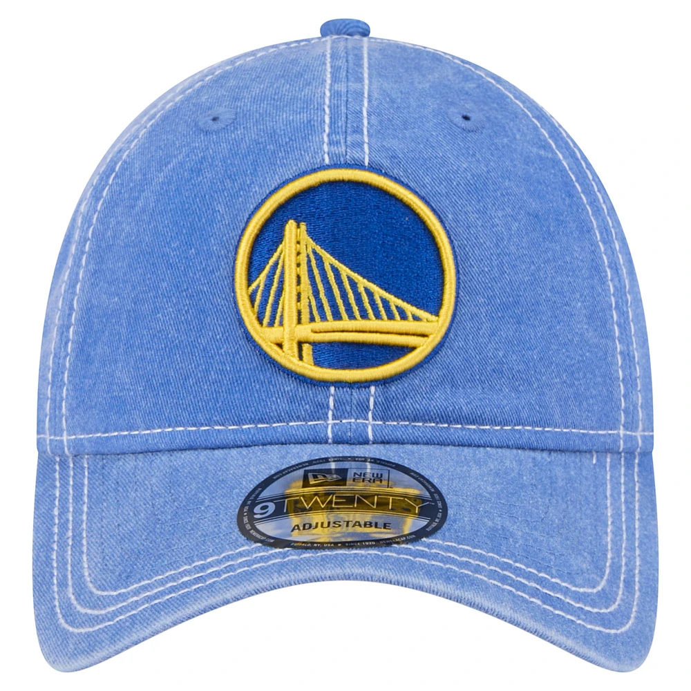 Men's New Era  Royal Golden State Warriors Pigment Dyed 9TWENTY Adjustable Hat