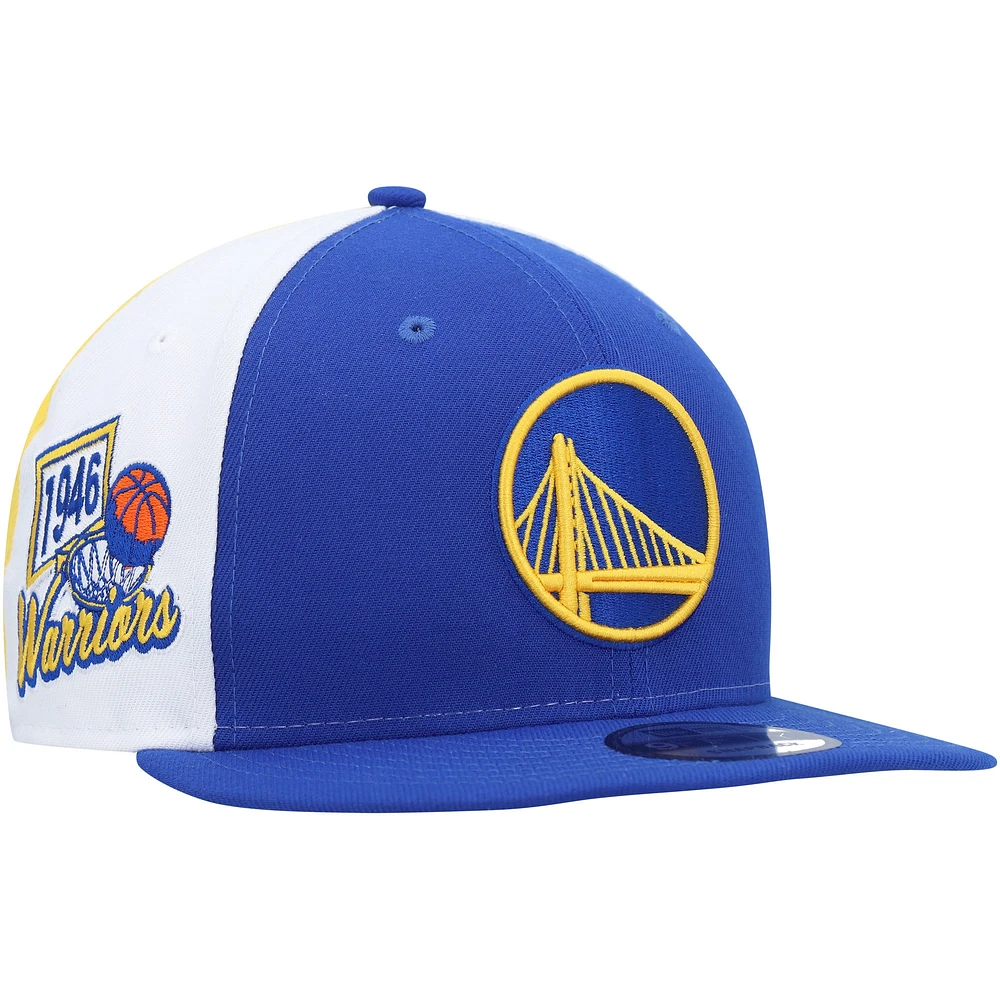 Men's New Era Royal Golden State Warriors Pop Panels 9FIFTY Snapback Hat