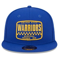 Men's New Era Royal Golden State Warriors  Rally Drive Finish Line Patch 9FIFTY Snapback Hat