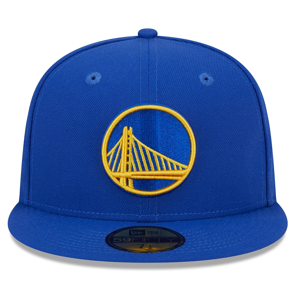 Casquette ajustée 59FIFTY Royal Golden State Warriors Rally Drive Side Patch pour homme New Era