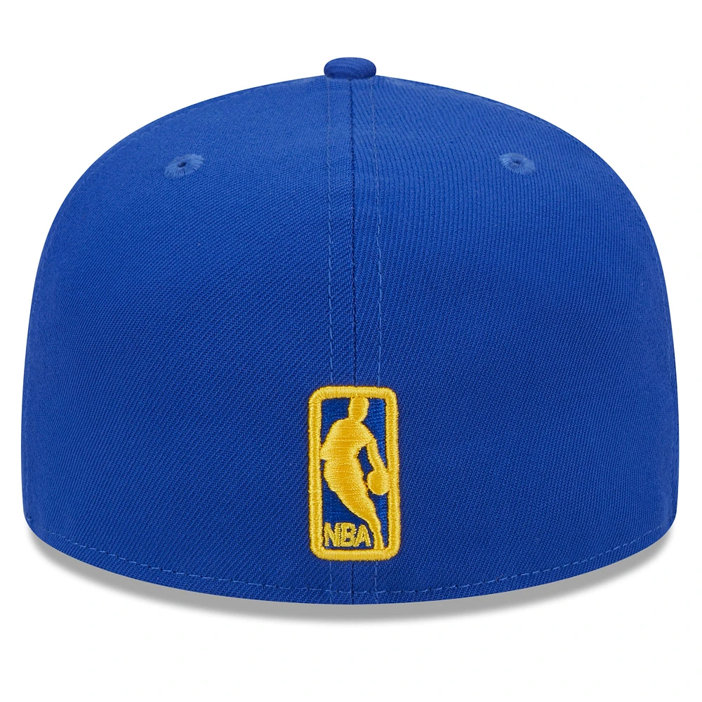 Men's New Era Royal Golden State Warriors  Rally Drive Side Patch 59FIFTY Fitted Hat