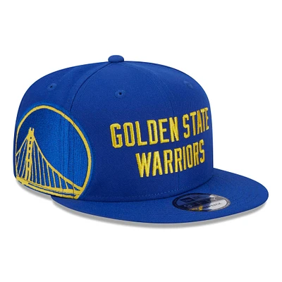 Men's New Era Royal Golden State Warriors Side Logo 9FIFTY Snapback Hat