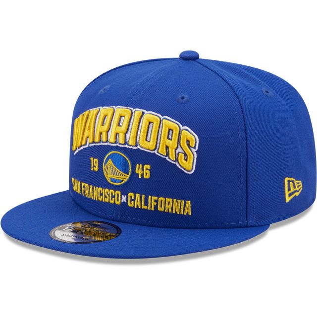 Casquette New Era Royal Golden State Warriors Stacked 9FIFTY pour homme - Casquette à bouton-pression