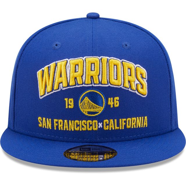 Casquette New Era Royal Golden State Warriors Stacked 9FIFTY pour homme - Casquette à bouton-pression