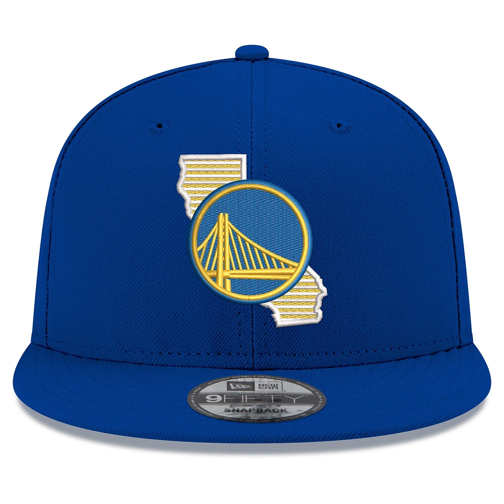 Men's New Era Royal Golden State Warriors State Pride 9FIFTY Snapback Hat