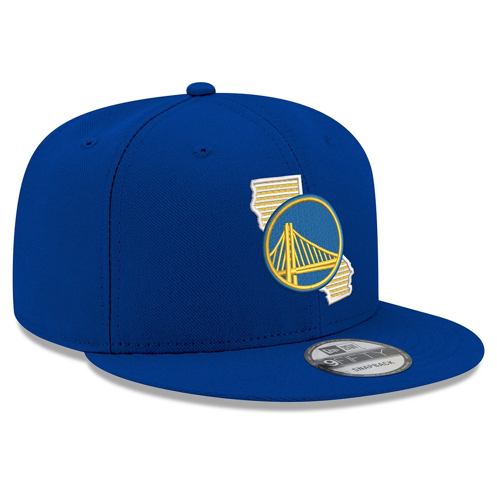 Men's New Era Royal Golden State Warriors State Pride 9FIFTY Snapback Hat