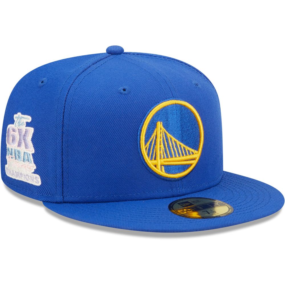 Men's New Era Royal Golden State Warriors The 3X NBA Finals Champions Pop Sweat 59FIFTY - Fitted Hat