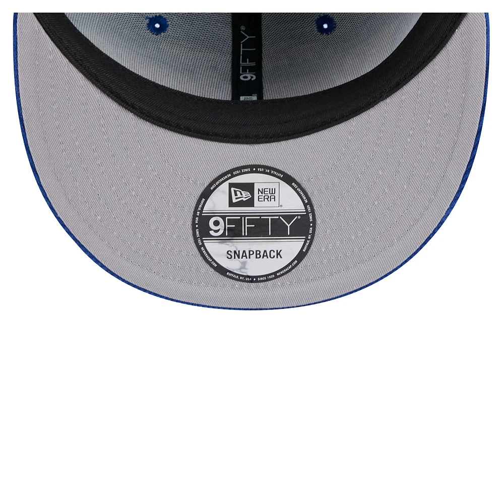 Casquette Snapback 9FIFTY en velours côtelé pour homme New Era Royal Golden State Warriors