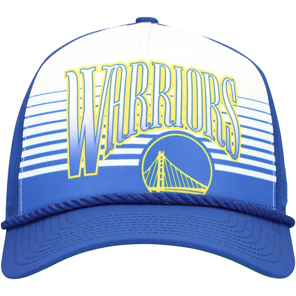 Men's New Era Royal Golden State Warriors Throwback Gradient A-Frame 9FORTY Adjustable Hat