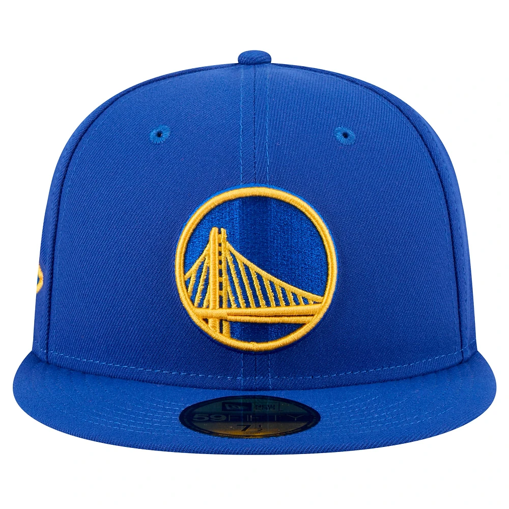 Casquette ajustée New Era Royal Golden State Warriors Throwback Pennant 59FIFTY pour homme