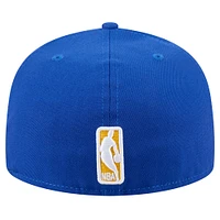 Casquette ajustée New Era Royal Golden State Warriors Throwback Pennant 59FIFTY pour homme