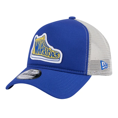 Men's New Era  Royal Golden State Warriors Victory Grove Vintage Sneaker Trucker 9FORTY Adjustable Hat