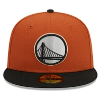 Men's New Era Rust/Black Golden State Warriors Two-Tone 59FIFTY Fitted Hat