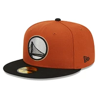 Men's New Era Rust/Black Golden State Warriors Two-Tone 59FIFTY Fitted Hat