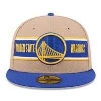 Men's New Era Tan/Royal Golden State Warriors 2024 NBA Draft 59FIFTY Fitted Hat