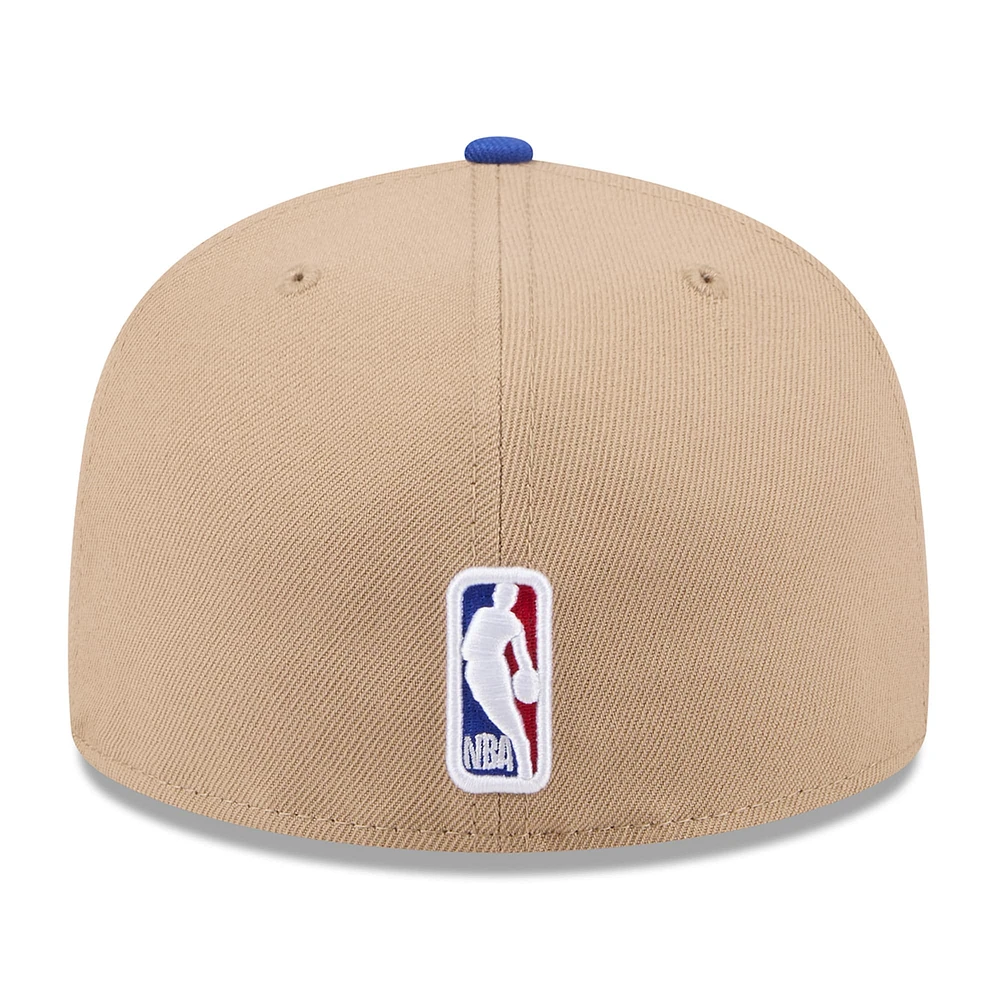 Casquette ajustée 59FIFTY NBA Draft 2024 New Era beige/Royal Golden State Warriors pour homme