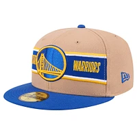 Casquette ajustée 59FIFTY NBA Draft 2024 New Era beige/Royal Golden State Warriors pour homme