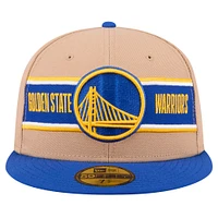 Casquette ajustée 59FIFTY NBA Draft 2024 New Era beige/Royal Golden State Warriors pour homme
