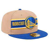 Casquette ajustée 59FIFTY NBA Draft 2024 New Era beige/Royal Golden State Warriors pour homme