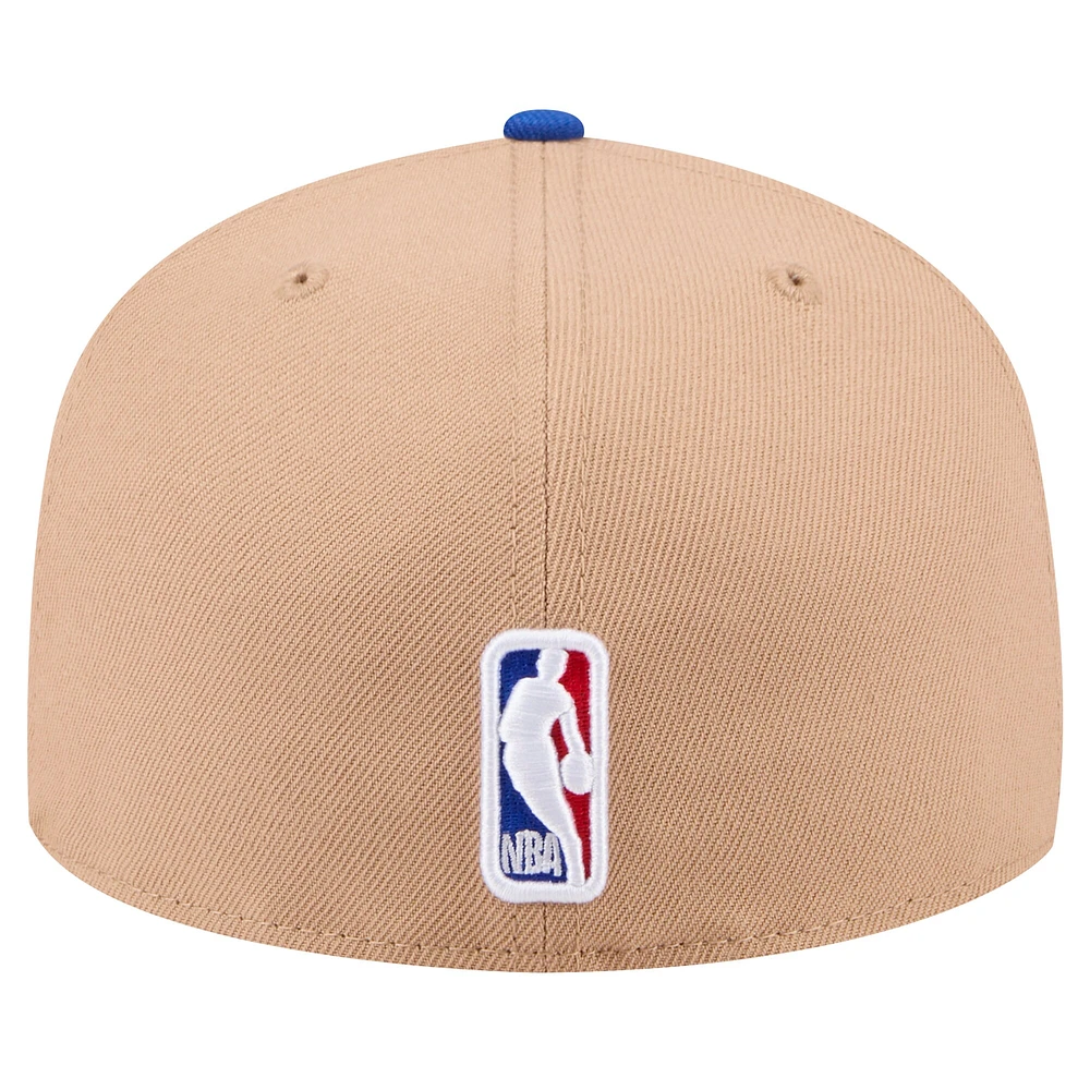 Casquette ajustée 59FIFTY NBA Draft 2024 New Era beige/Royal Golden State Warriors pour homme