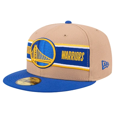 Casquette ajustée 59FIFTY NBA Draft 2024 New Era beige/Royal Golden State Warriors pour homme