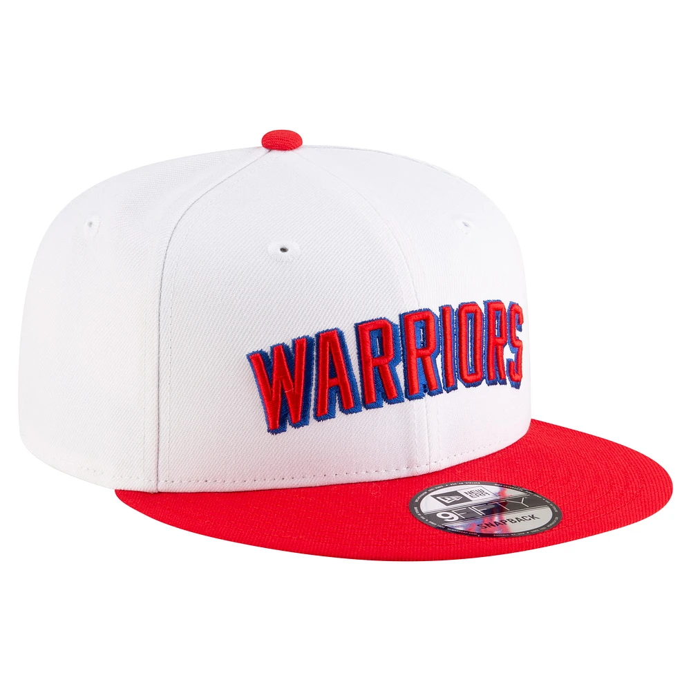 Casquette Snapback New Era blanche/rouge Golden State Warriors Classic Edition Jersey Hook 9FIFTY pour homme