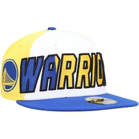 Casquette ajustée 9FIFTY Back Half des Golden State Warriors New Era pour homme, blanc/royal