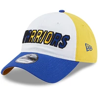 Casquette réglable New Era Golden State Warriors Back Half 9TWENTY pour homme, blanc/royal