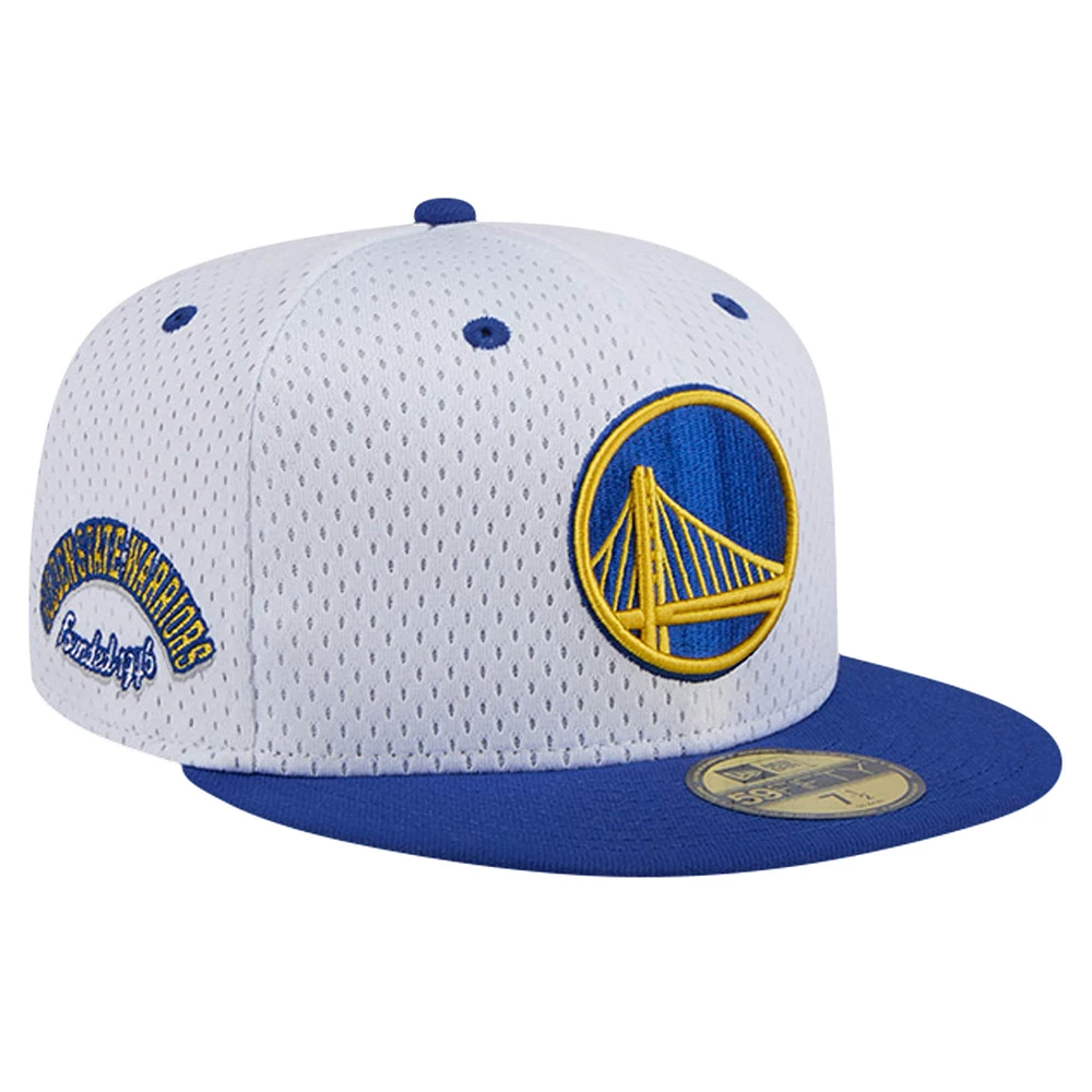 Men's New Era White/Royal Golden State Warriors Throwback 2Tone 59FIFTY Fitted Hat