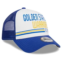 Casquette ajustable 9FORTY Trucker en mousse sur le devant Golden State Warriors Lift Pass New Era pour hommes, blanche