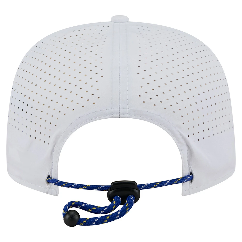 Casquette de golf ajustable New Era blanche Golden State Warriors Performance Rope pour homme