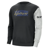 Men's Nike Black/Heather Gray Golden State Warriors Courtside Versus Force & Flight Pullover Sweatshirt