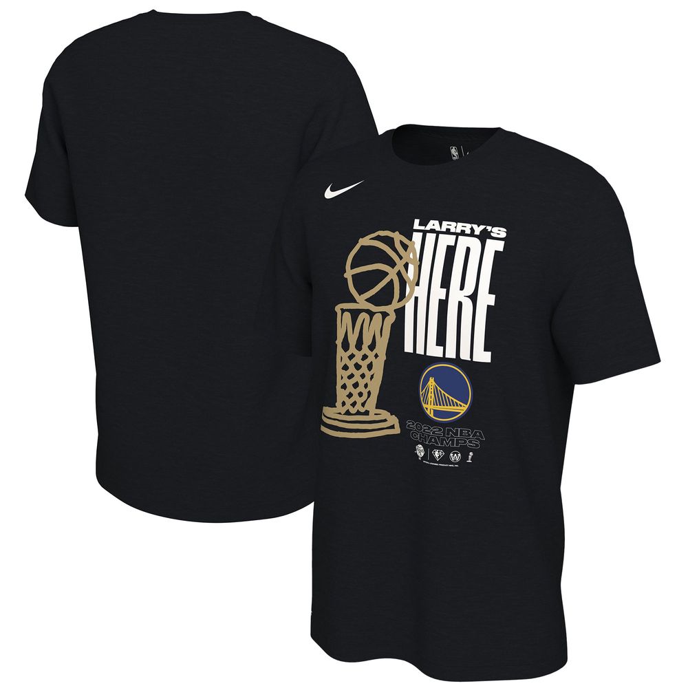 Men's Nike Black Golden State Warriors 2022 NBA Finals Champions Trophy Celebration T-Shirt