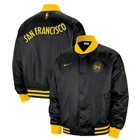 Blouson aviateur à bouton-pression Nike noir Golden State Warriors 2023/24 City Edition Courtside Premier pour homme