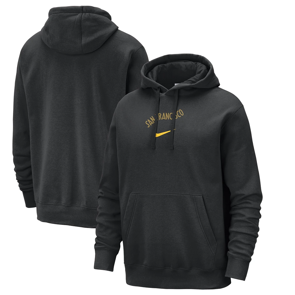 Men's Nike Black Golden State Warriors 2023/24 City Edition Essential Club Pullover Hoodie