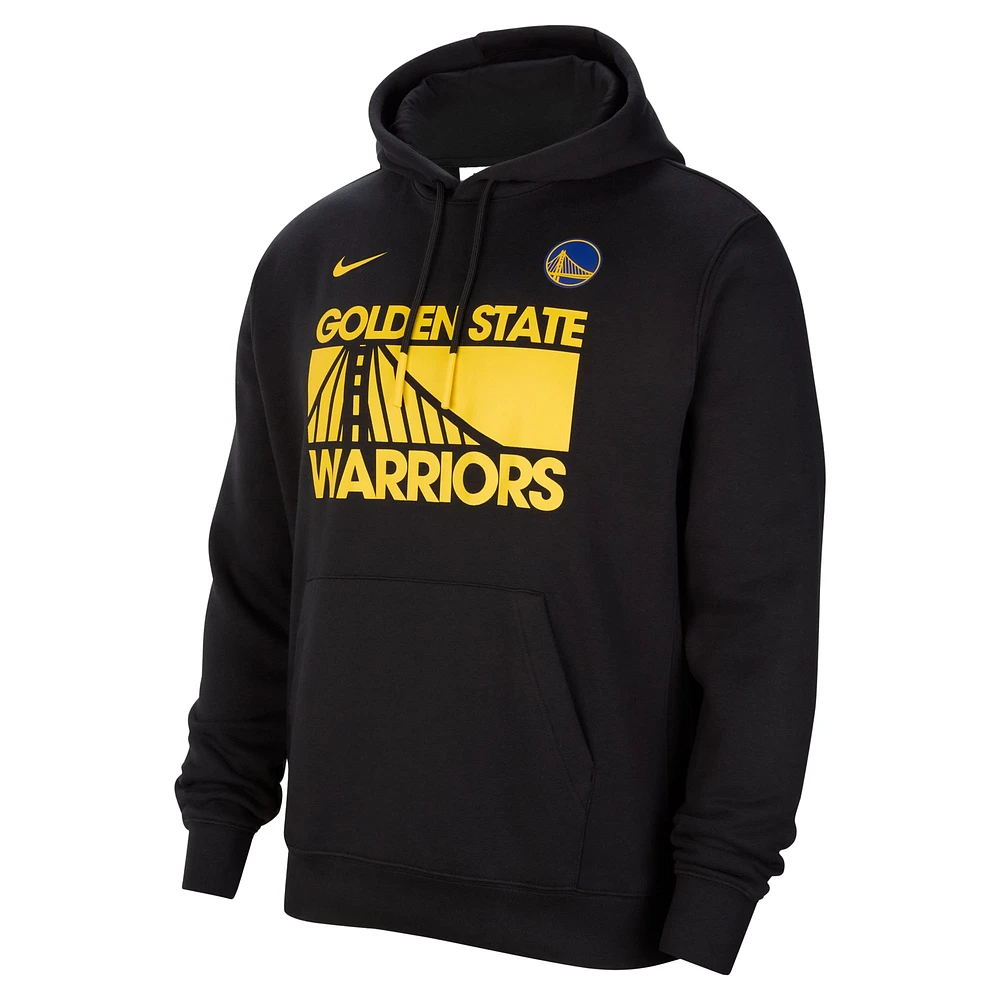 Men's Nike Black Golden State Warriors Courtside Club Pullover Hoodie